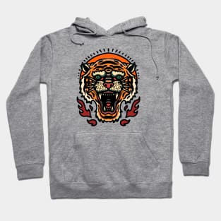 Retro Tiger Head Tattoo Design Hoodie